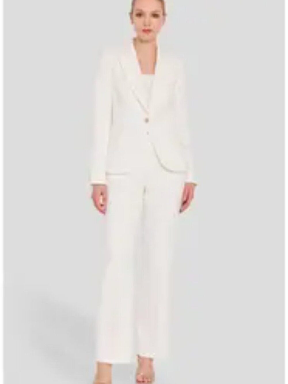 Tahari ASL Ivory Suit - Stretch Flare Pants -SZ 10 and One Button acket - SZ8
